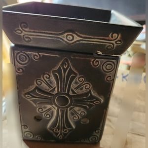 Scentsy Charity Cross Full Size Wax Warmer-Retired Gray Ceramic